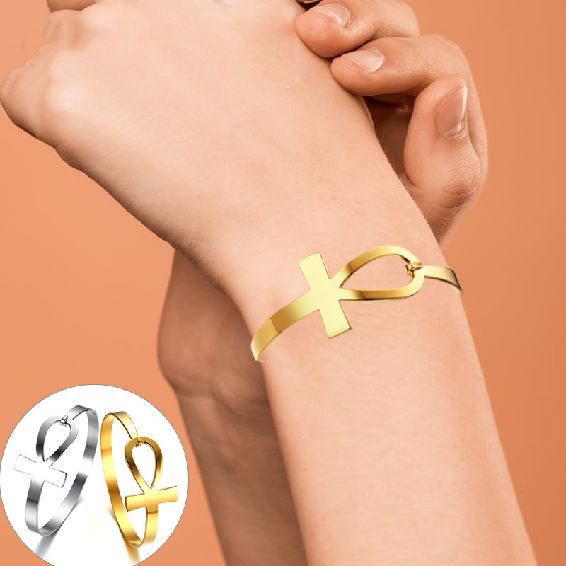 Women Accessories Egypt - 여성용 크로스 팔찌, 항 알레르기 스테인레스