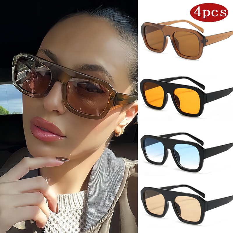 Sunglasses Oversized Square - 자동차 선글라스 1/4pcs 트렌디한 오버사이즈 여성
