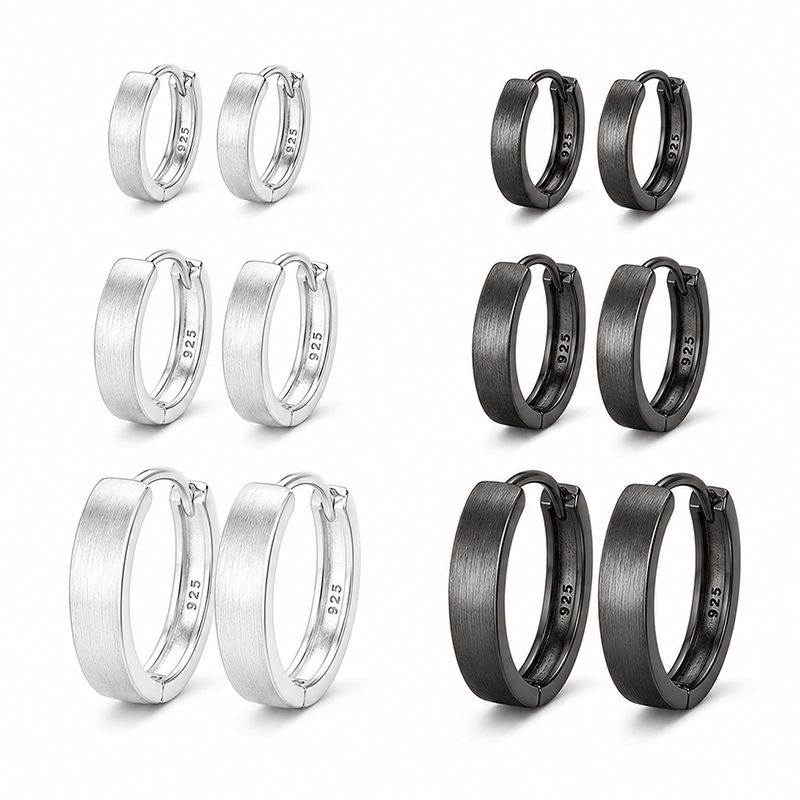 Statement Earrings Oversized - 925 스털링 실버 후프 귀걸이 여성용
