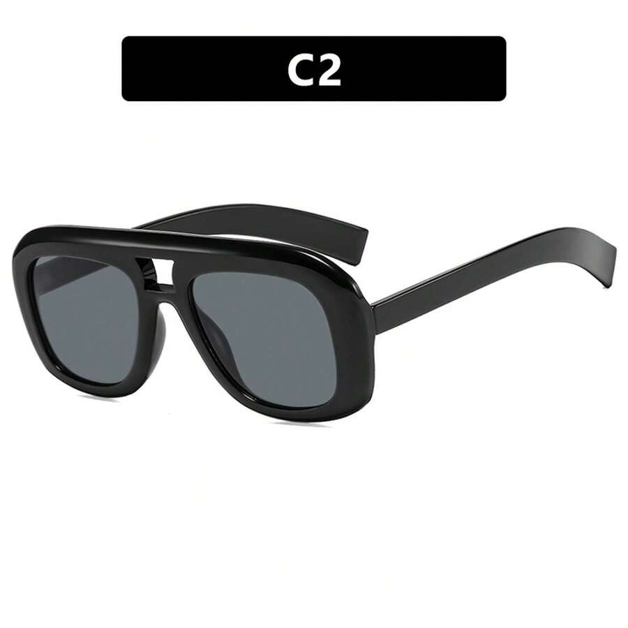 Sunglasses Oversized Square - 여성용 더블 브리지 오버사이즈 사각 안경,