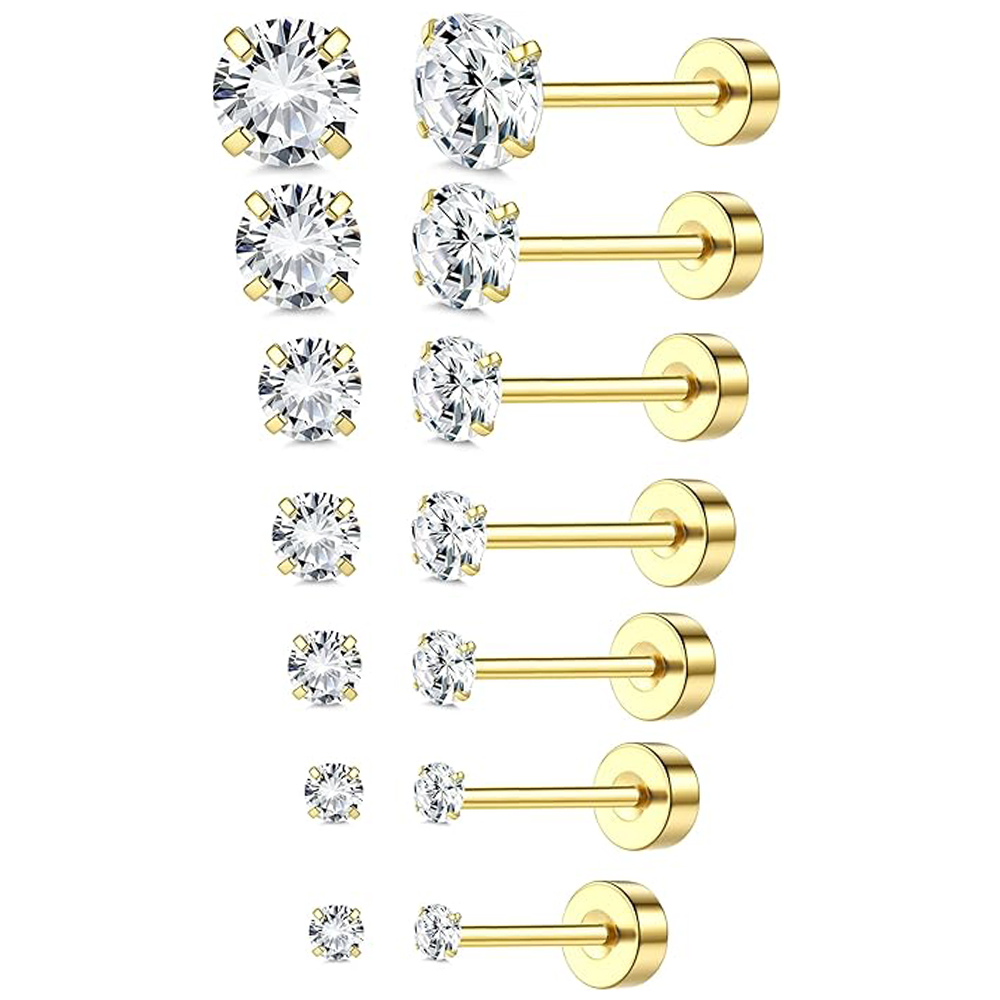 Statement Earrings Oversized - 1 또는 6pcs 여성을위한 18K 골드