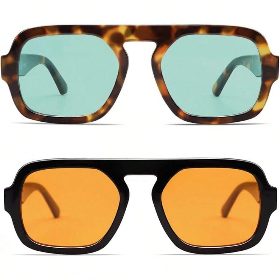 Sunglasses Oversized Square - VANLINKER 여성용 남성용 오버사이즈 레트로 스퀘어