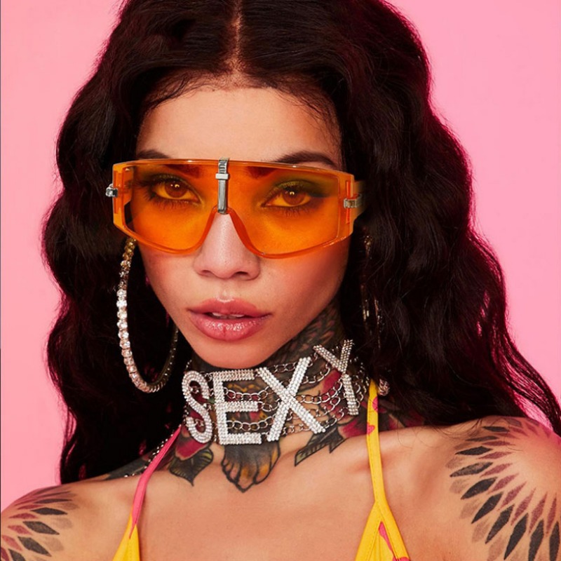 Sunglasses Oversized Square - 여성용 사각형 오버사이즈 선글라스 럭셔리 안경