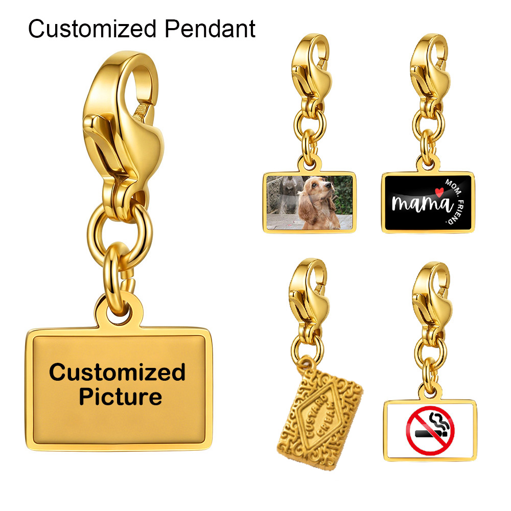 Women Accessories Images - 패션 스퀘어 맞춤형 펜던트 참 이미지