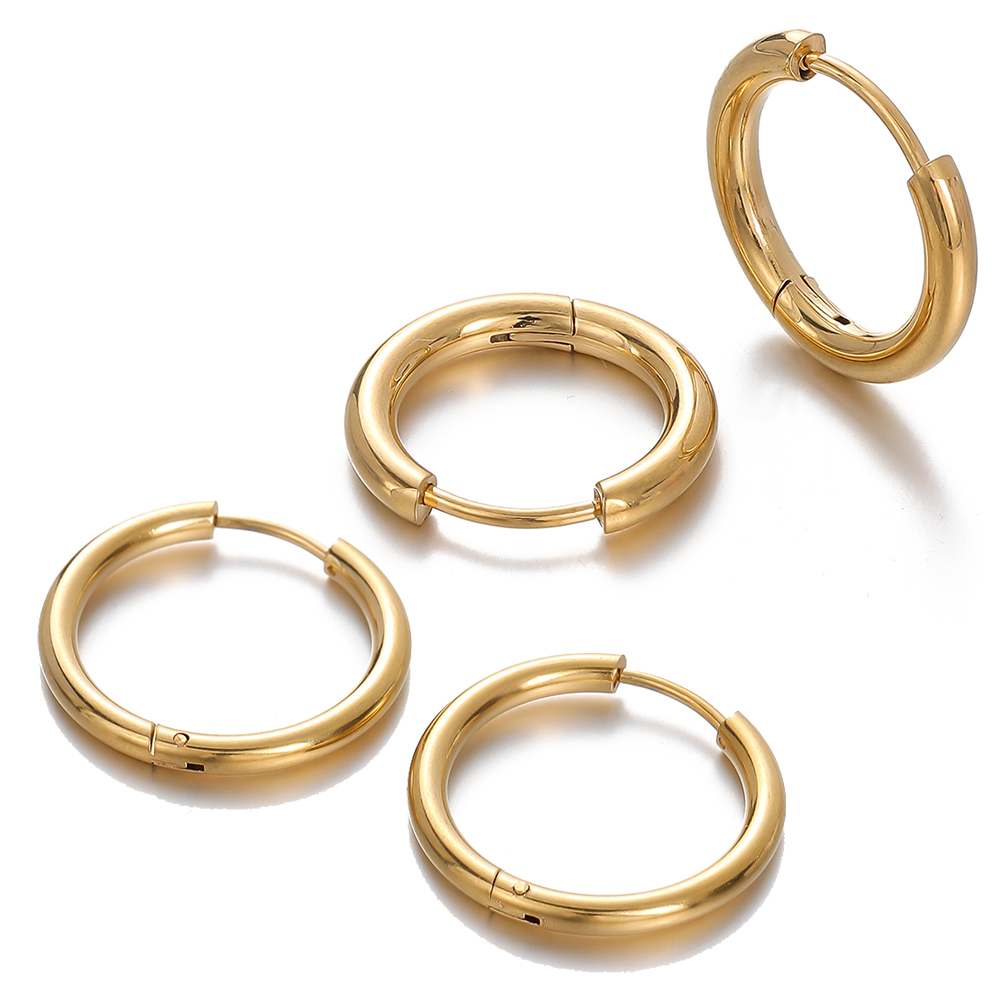 Women'S Y2K Accessories - 2개 8/10/12/14/16/18mm 스테인레스 스틸 후프 귀걸이