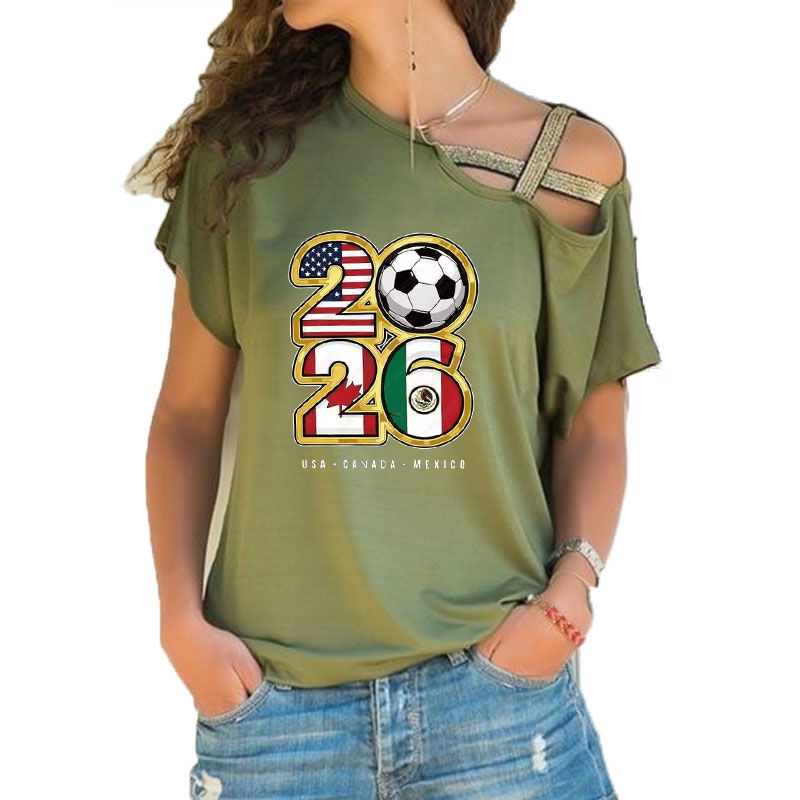 여성 루즈 슬래시 넥 티셔츠 2026 축구 팬 미국 캐 - Women'S Accessories Canada 리뷰 및 가격