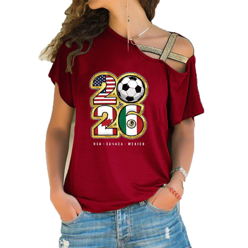 여성 루즈 슬래시 넥 티셔츠 2026 축구 팬 미국 캐 - Women'S Accessories Canada 리뷰 및 가격