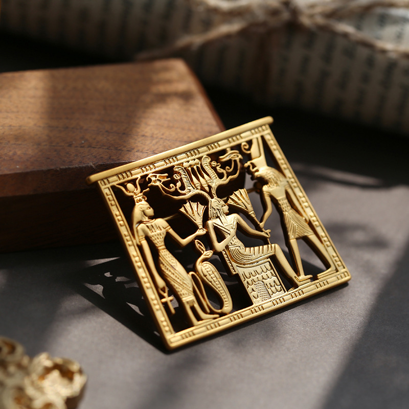 남녀공용 클래식 사각 파라오 배지 브로치, 패셔너블한  - Women Accessories Egypt 리뷰 및 가격