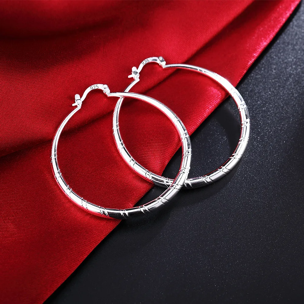 3/4/5/6cm 큰 925 스털링 실버 서클 후프 귀 - Statement Earrings Oversized 리뷰 및 가격