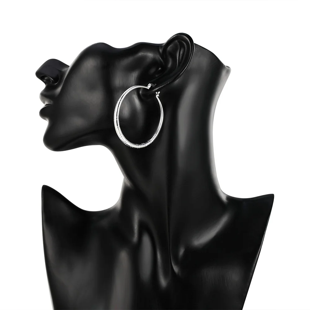 3/4/5/6cm 큰 925 스털링 실버 서클 후프 귀 - Statement Earrings Oversized 리뷰 및 가격