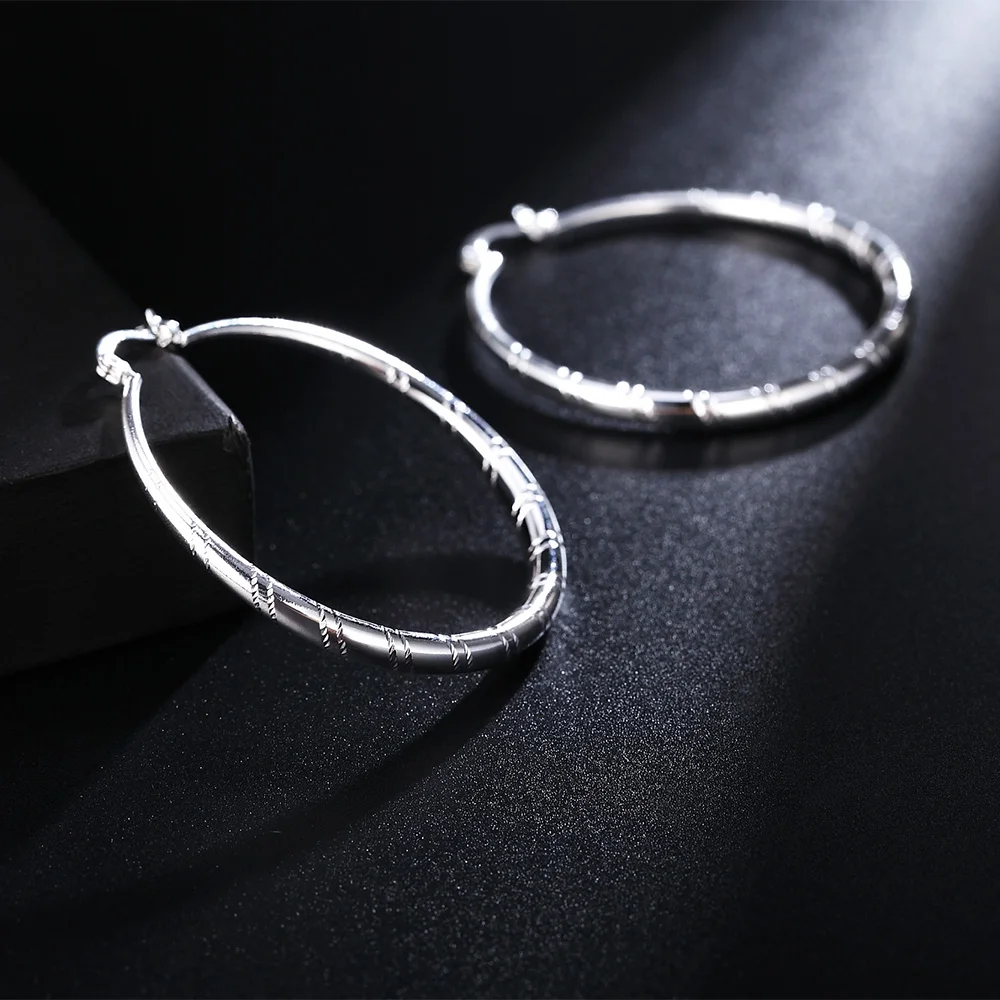 3/4/5/6cm 큰 925 스털링 실버 서클 후프 귀 - Statement Earrings Oversized 리뷰 및 가격