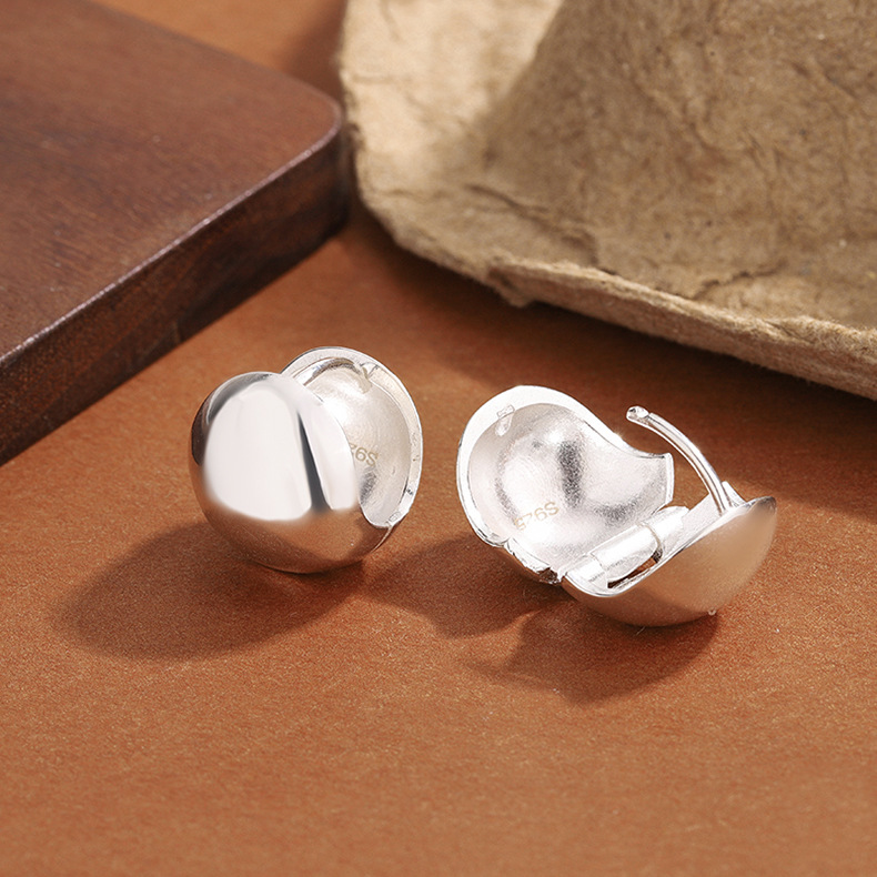 여성을위한 패션 925 스털링 실버 브러시드 구형 후프 - Statement Earrings Oversized 리뷰 및 가격