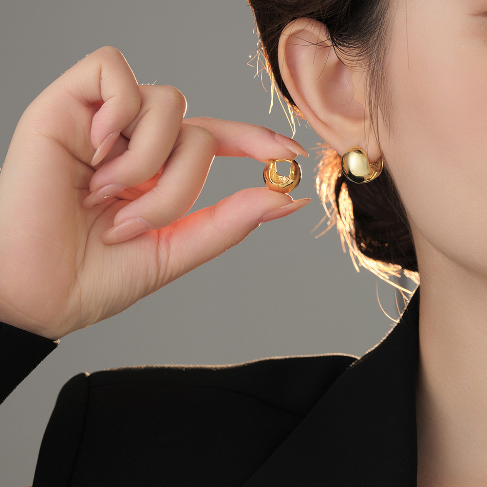 여성을위한 패션 925 스털링 실버 브러시드 구형 후프 - Statement Earrings Oversized 리뷰 및 가격