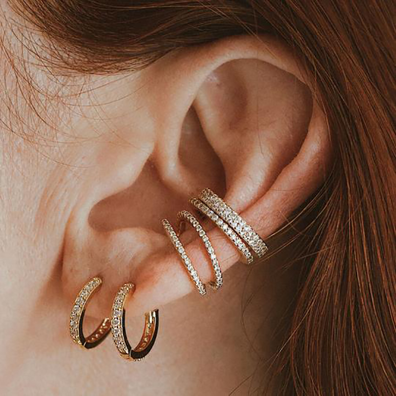여성을위한 CRMYA 럭셔리 골드 실버 채워진 클립 귀 - Statement Earrings Oversized 리뷰 및 가격