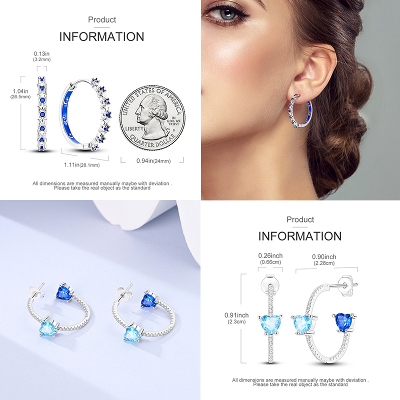 블루 스타 시리즈 후프 귀걸이, 오리지널 925 스털링 - Statement Earrings Oversized 리뷰 및 가격