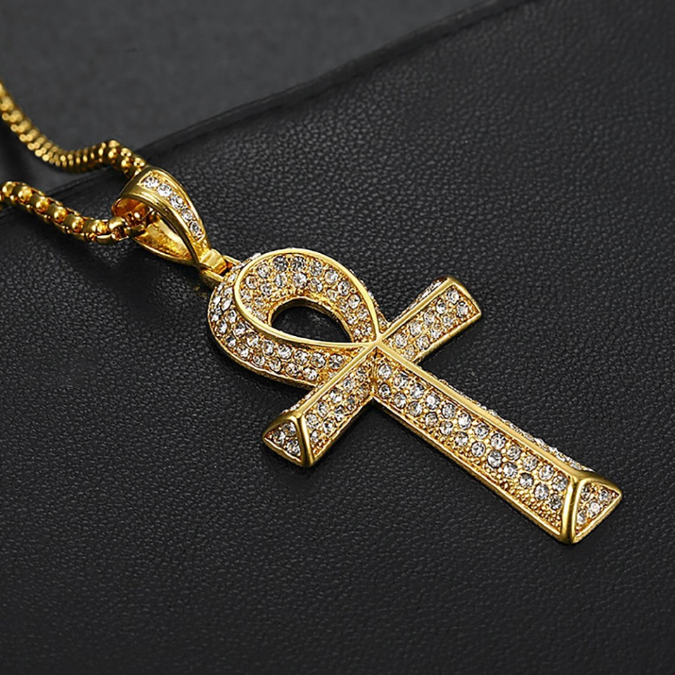 고딕 빈티지 스테인리스 스틸 앙크 십자가 펜던트 목걸이 - Women Accessories Egypt 리뷰 및 가격