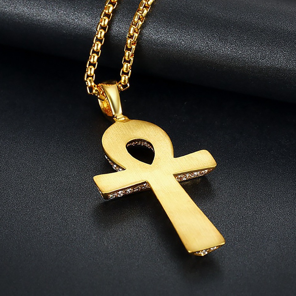 고딕 빈티지 스테인리스 스틸 앙크 십자가 펜던트 목걸이 - Women Accessories Egypt 리뷰 및 가격