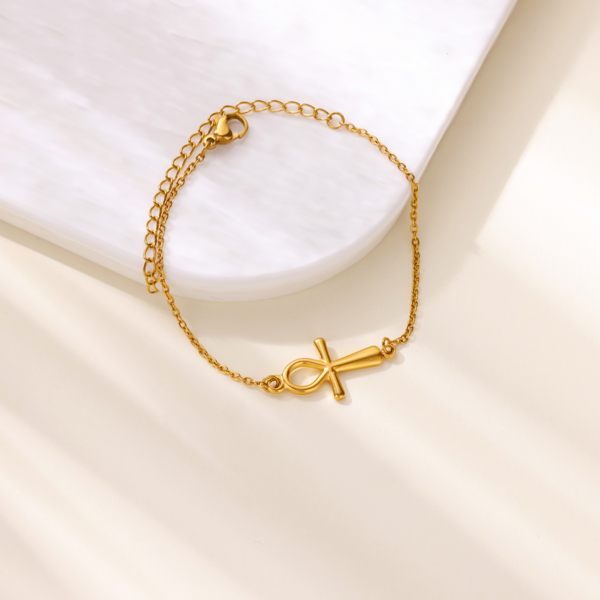이집트 Ankh 크로스 팔찌 여성을위한 빈티지 골드 컬 - Women Accessories Egypt 리뷰 및 가격