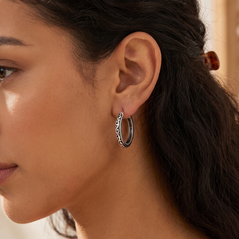 925 스털링 실버 귀걸이 여성 지르코늄 대형 스크롤  - Statement Earrings Oversized 리뷰 및 가격