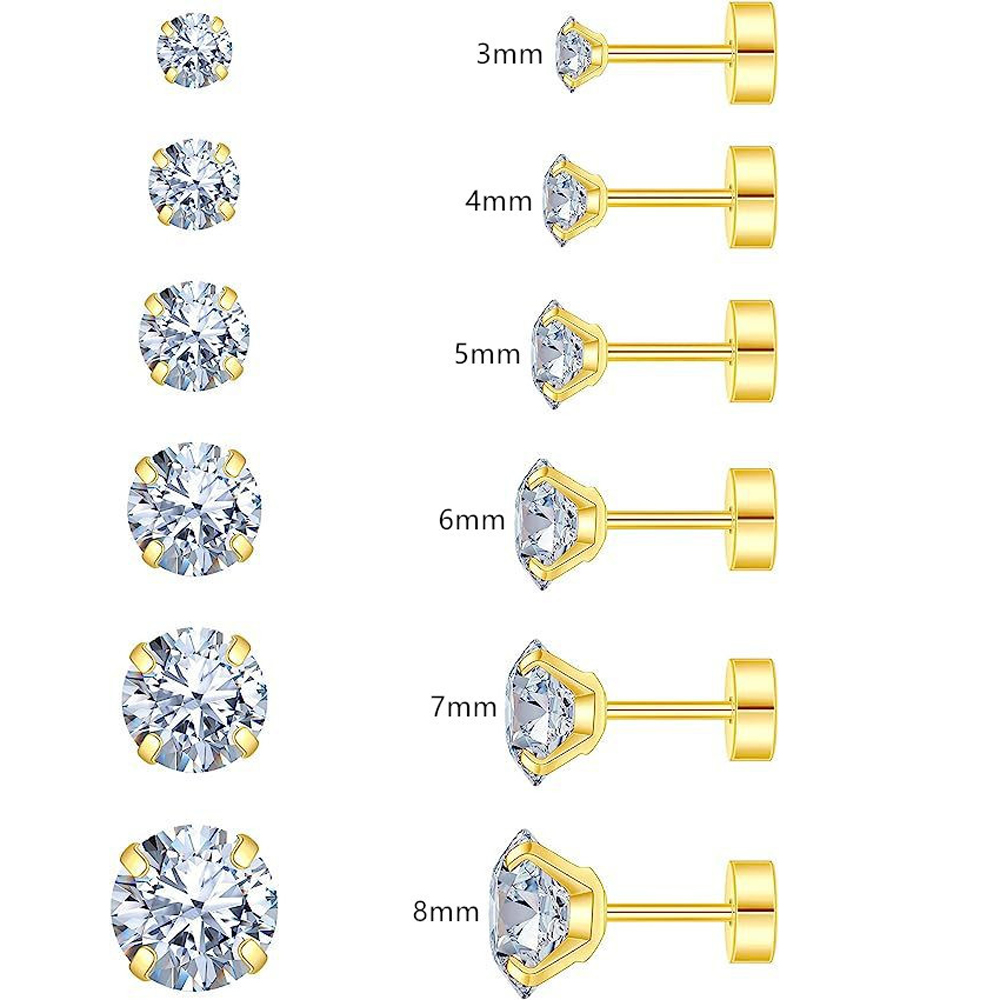 1 또는 6pcs 여성을위한 18K 골드 도금 외과 스 - Statement Earrings Oversized 리뷰 및 가격
