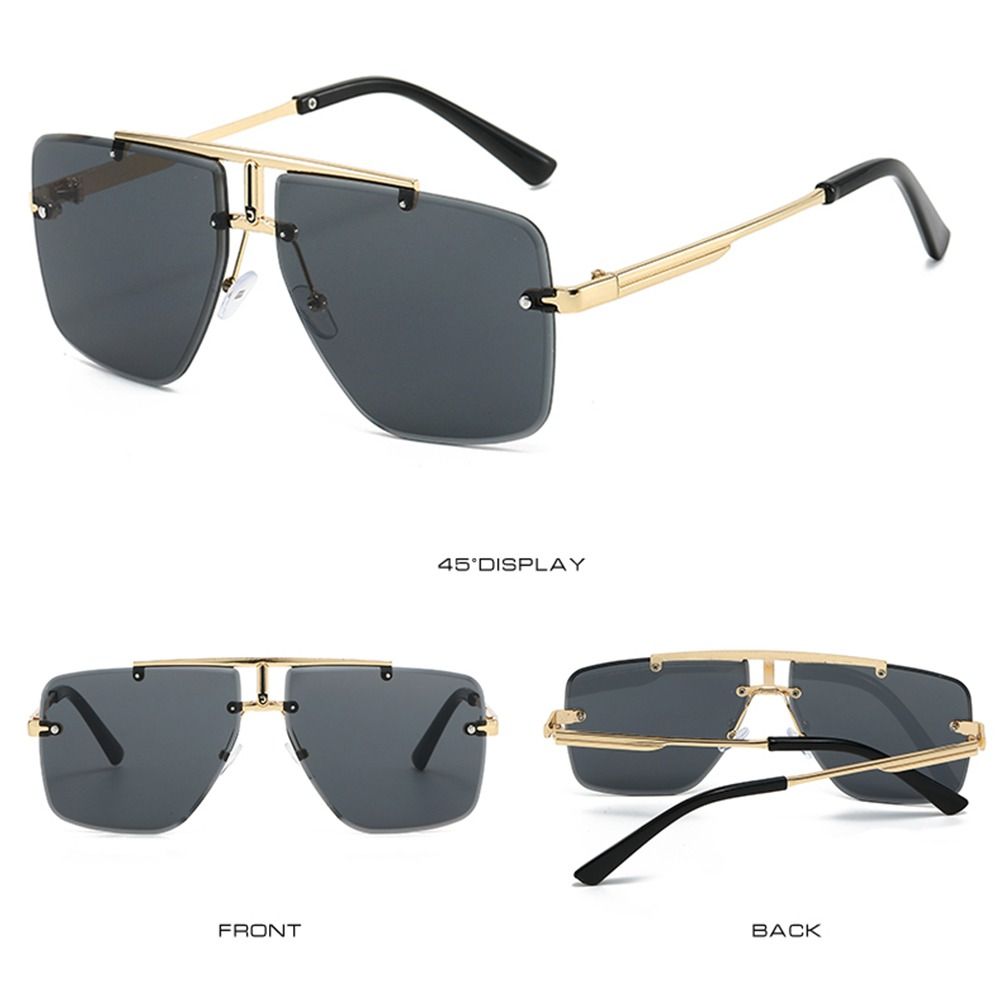 1pc 대형 더블 브릿지 선글라스 Frameless S - Sunglasses Oversized Square 리뷰 및 가격