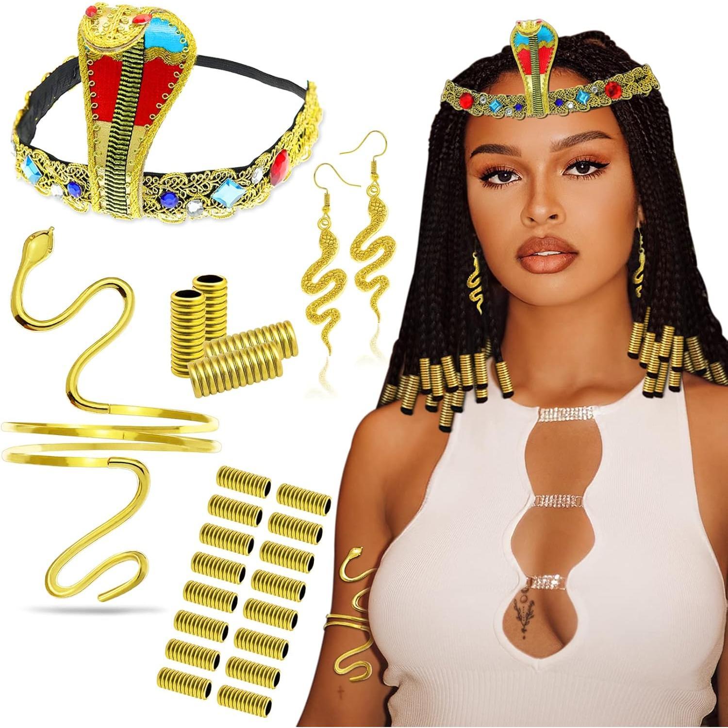이집트 클레오 파트라 의상 액세서리 뱀 헤드 피스 골든 - Women Accessories Egypt 리뷰 및 가격