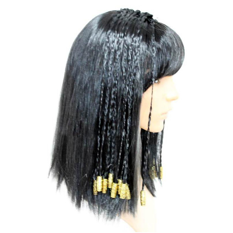클레오파트라 여성 가발, 이집트 여왕 검은 머리 골드  - Women Accessories Egypt 리뷰 및 가격