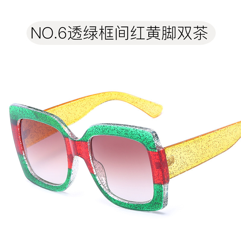 여성용 트렌디한 오버사이즈 사각 선글라스, 글리터 컬러 - Sunglasses Oversized Square 리뷰 및 가격