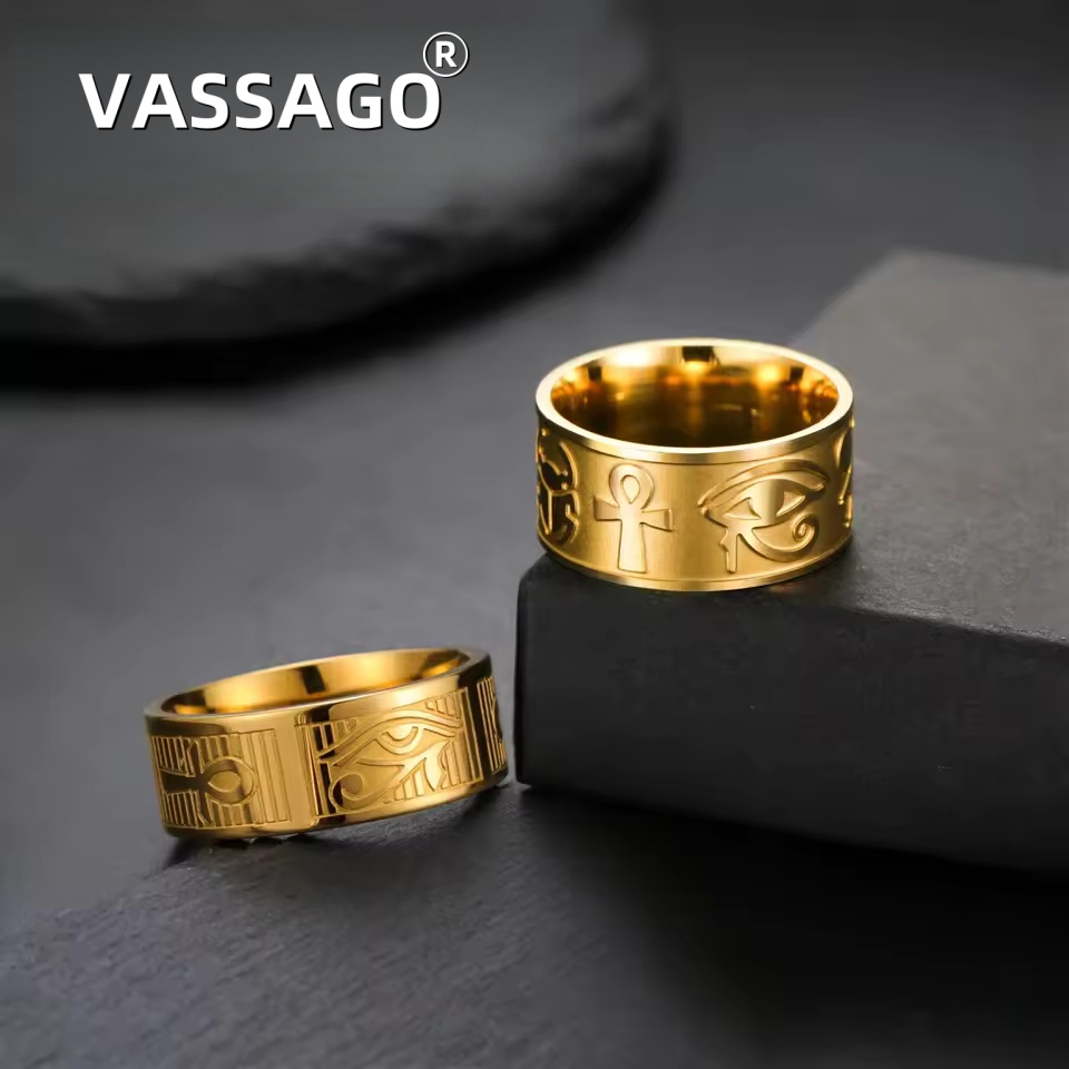 바사고 스테인리스 스틸 앙크 십자가 반지 고대 이집트  - Women Accessories Egypt 리뷰 및 가격