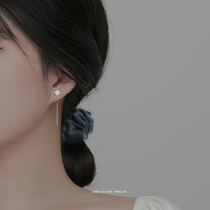F.I.N.S 럭셔리 S999 스털링 실버 이어 라인  - Statement Earrings Oversized 리뷰 및 가격