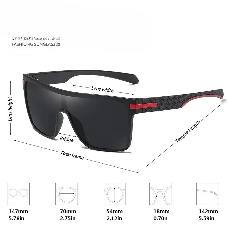 남성용 패션 편광 선글라스 사각형 오버사이즈 눈부심 방 - Sunglasses Oversized Square 리뷰 및 가격