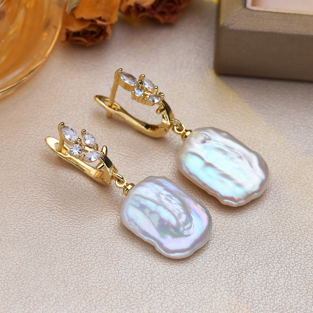 큰 천연 담수 진주 드롭 귀걸이 여성용 롱 귀걸이 쥬얼 - Statement Earrings Oversized 리뷰 및 가격