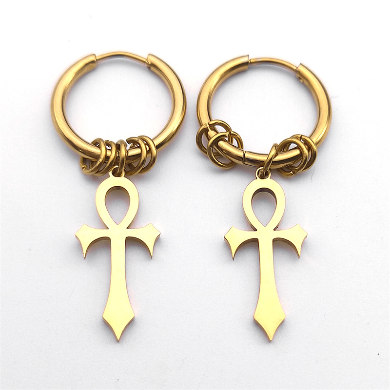 이집트 Ankh 크로스 후프 드롭 매달려 귀걸이 여성  - Women Accessories Egypt 리뷰 및 가격