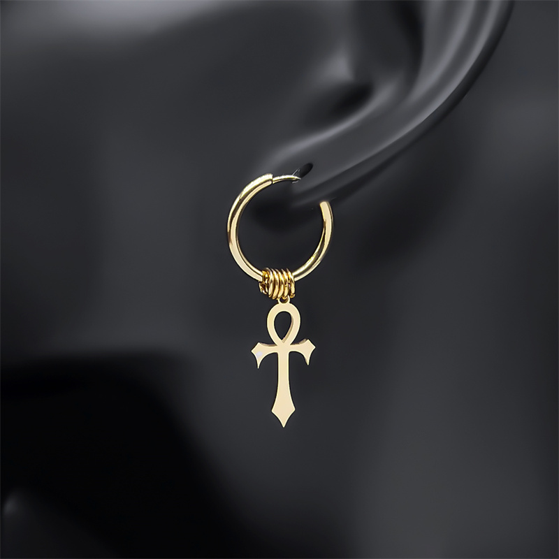 이집트 Ankh 크로스 후프 드롭 매달려 귀걸이 여성  - Women Accessories Egypt 리뷰 및 가격